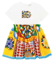 [Dolce & Gabbana Kids] Dolce & Gabbana Kids Carretto poplin and jersey dress Y 12 multicoloured