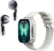 Smart Watch with Earbuds, 2.01 Inch HD Screen Smartwatch for Men, 2 in 1 Bluetooth Watch with Messages Notification, Sports Modes, Weather Forecast, Remote Camera Control (Silver)