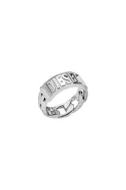 [Diesel] Diesel - Stainless steel band ring - Rings - Man - Silver 10 Silver