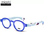 MIASTO OVAL ROUND READING GLASSES COLOR BLUE~MEDIUM~RX QTY MADE IN TAIWAN+1.75