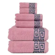 GGP Pink Luxury Cotton Towel Set 6 Piece Highly Absorbent Bath & Hand Towels
