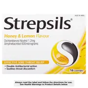 Strepsils Sore Throat Relief Honey & Lemon 16 Lozenges