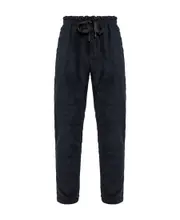 fleece-texture drawstring pants IT50 Black