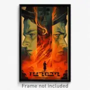 Hebrew Movie Poster - Man Feeling Stuck, Glossy Crescent Hat Ornament (Print)