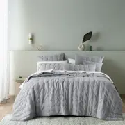 Bianca Langston Comforter Set/Pillowcase Home/Room Bedding Silver