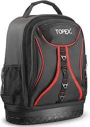 [TOPEX] 18 Inch Tool Backpack Bag, Multiple Pockets Inside and Outside Tool Organiser, with Premium Quality1680D Fabric and Tough Waterproof Moulded Bottom, for Home and Workshop Organisations