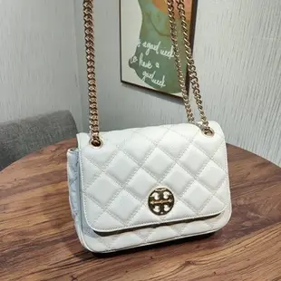 【熱賣精選】  Tory Burch TB 82368  新款女士羊皮菱格鏈條包 女士單肩斜挎包包  側背包  女包明星