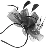 [BESTYASH] Mesh Hair Accessories Ladies Sun Hats Fashionable Women Decorations Wedding Brides Sequin Dress Bridal Headband Party Hat Dressy Custom Bucket Hat Tiara Caps Elegant Black