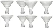 Luminthra Set of 8 Stemless Martini Glasses, 8oz Margarita and Cosmopolitan Glassware, (8 SET)