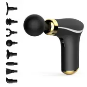 Mini Massage Gun Portable Deep Tissue Percussion Muscle Massager with 3 Levels 8 Massage Heads