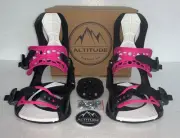 WOMEN'S ALTITUDE RIDER SNOWBOARD BINDINGS 4X4 BURTON 3D, EST BLACK/LT BLUE L/XL