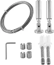 Wall Mount Curtain Wire Rod Set for Art Display - Stainless Steel Photo Hanging Wire Clothesline Wire Window Curtain Tension Wire Multi- Crafts (5 Meter)