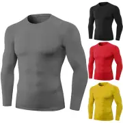 Men's Long Sleeve Quick Dry Compression Shirt Gym Tops Under Base Layer Tights