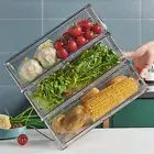 Refrigerator Produce Drawer Stackable Fridge Transparent Organizer Bin