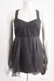 Brunello Cucinelli Womens Gray Shirt Top Wool Plaid Ruffle Jewel Straps M NWT