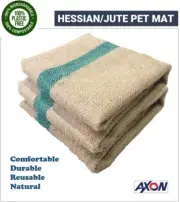 5X Hessian/Jute Pet/Dog Mat XXL Green Stripe Heavy Duty Bags