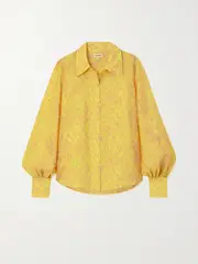 [L'AGENCE] L'AGENCE - Jayleen Printed Tencel-blend Blouse - Yellow - medium medium Yellow
