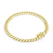 10K Yellow Gold Solid Mens 6mm Miami Cuban Link Chain Bracelet Box Clasp 7.5"