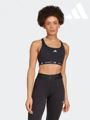 adidas Black Medium Support Techfit Powerreact Bra (K95751) | $53