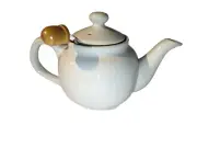 White 2 Cup Hampton Ceramic Teapot White Old Amsterdam With Tea Strainer NEW