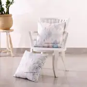 2PC White Ikat Printed Soft Velvet Cushion Cover Home Sofa Decor 16" Pillow Case