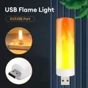 1-3X USB LED Flame Effect Light Flameless Candle Bulb Tea Lights Lamp Party
