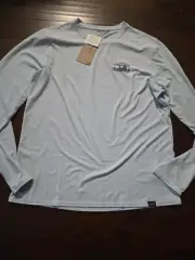 NWT Patagonia Cap Cool Daily Light Blue Long Sleeve Shirt Size Mens XL