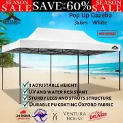 Instahut Gazebo Pop Up Marquee Folding Outdoor Wedding Tent Base Pod 3x6m White
