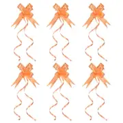 40Pcs 2.8" Pull Bows Present Wrapping String Bows Gold Thread Style Orange