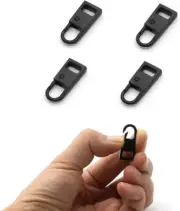 4pcs Zipper Pull Tab Handle Mend Fixer for Black Replacement Metal Zipper