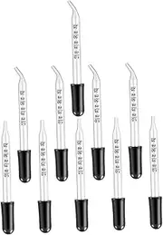 Hohopeti 24pcs Dropper Tip Pipette Droppers Straight-tip Glass Dropper Bent Tip Dropper Laboratory Dropper Scale Dropper Black