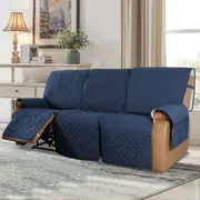Recliner Sofa Cover for 1/2/3 Seater with Pocket, Slipcovers Reversible Washable Elastic Adjustable Strap for home,Navy