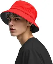 [Ptduabenlu] Bucket Hat for Men Women Sun Hat Beach Travel Fishing Hat Double Side Wear