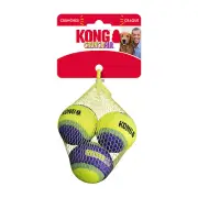 KONG Crunchair Small 3 Pack Tennis Balls No Squeak Dog Fetch Toy 2"