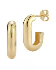 14K Italian Gold J Hoops