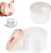 Pack of 2 Milk Powder Scoops Baby, Milk Powder Storage Box, Portable Milk Powder Box, Milk Powder Dispenser with Compartments, Snack Storage Container, Milk Powder Dispenser