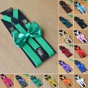 Suspenders Set Stretch Wedding Accessories Ajustable Solid Color Summer