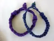 2 Lot 10" Anklet or Bracelet Macrame Hemp Adj Unisex Boho US Seller New