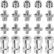 Yeruvce 1/4 to 3/8 Screw Adapter Converter Threaded Screws Adapter Spigot Screw Mount Set for Camera Tripod Monopod Ballhead Flash Light Stand Shoulder Rig