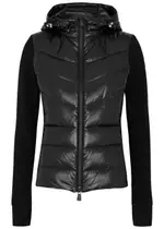 Moncler Quilted Shell and Fleece Jacket - Black - XL XL
