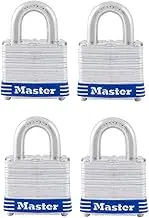 Master Lock 3008D Keyed Alike Laminated Steel Padlock, 40 mm (Pack of 4)