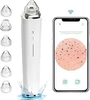 Blackhead Remover Pore Vacuum, Upgraded WiFi Visible Facial Pore Cleanser with HD Camera Pimple Acne Comedone Extractor Kit with 6 Suction Heads USB Rechargeable Electric Black Head Suction Tool