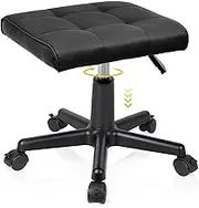 KNIGHTCRAFT Adjustable Ergonomic Footrest with Wheels, Nylon Frame, Black, Office, Gaming, Desk