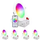 Luxrite 6 Inch Smart LED Recessed Light RGBW Color Changing WiFi App 4-Pack