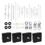 4 Set White Clock Hands and Motor Kit, Quartz Long Shaft Clock Mechanism Repl...