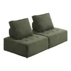 NNEED 2PCS Modular Sofa Lounge Chair Armless Sherpa Green