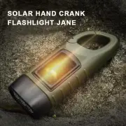 Outdoor Hand-Cranked Solar Powered Small Flashlight Rechargeable Emergency Light