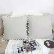 Boho Throw Pillow Covers 18 x 18 Inch Pack of 2 3" x 2" (Pack of 2) Grey+white