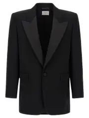 [Saint Laurent] Saint Laurent-Smoking Blazer Nero-Uomo 50IT
