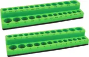 2-PC 1/4" DR. SHALLOW & DEEP MAGNETIC SOCKET TRAY HOLDER SAE 1/8"-5/8" MM 4-14M